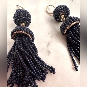 J Crew Navy Tassel Earrings